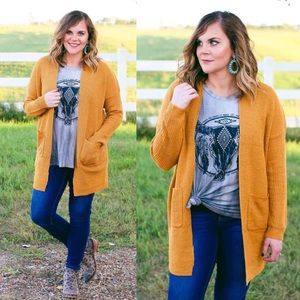 NWOT mustard cardigan
